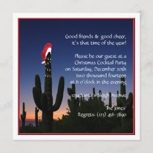 Uitnodiging kerstcactus-partij