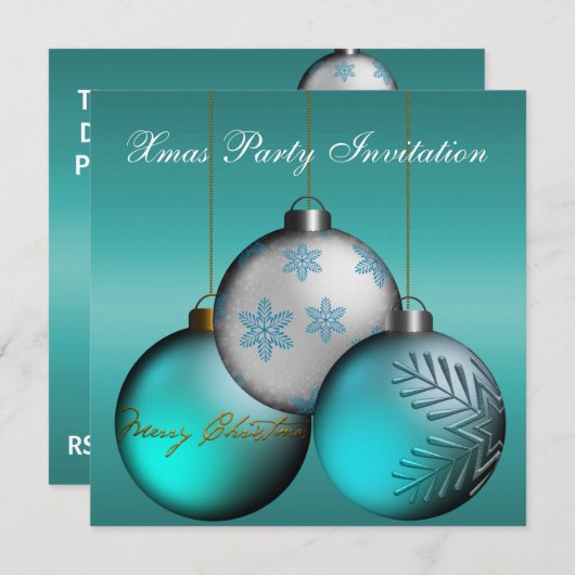 Uitnodiging kerstfeest (Voorkant / Achterkant)