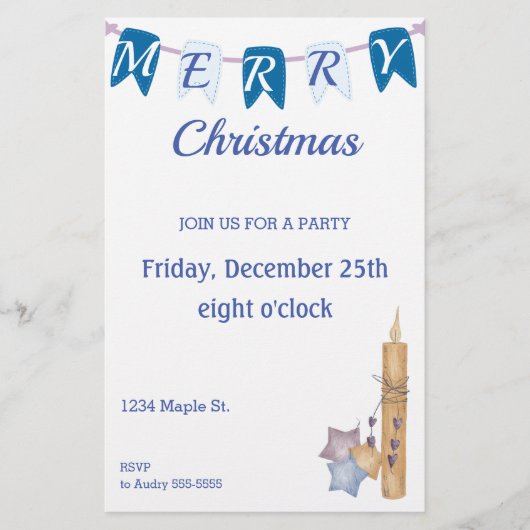 Uitnodiging kerstfeest flyer (Voorkant)