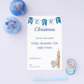 Uitnodiging kerstfeest flyer (Enkel)