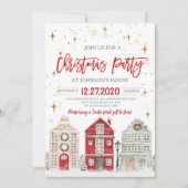 Uitnodiging Kerstfeest Kerstfeest in de winter (Voorkant)