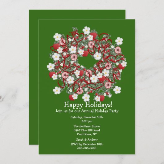 Uitnodiging kerstfeestdag (Voorkant / Achterkant)