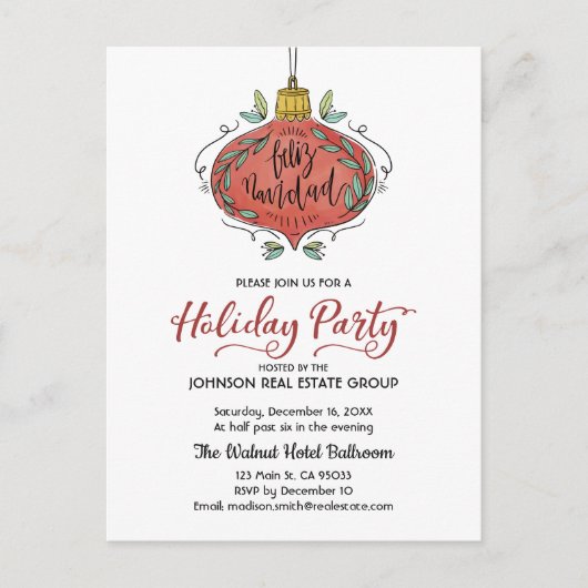 Uitnodiging kerstfeestdag (Voorkant)