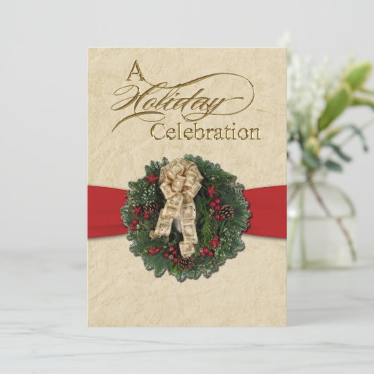 Uitnodiging kerstfeestdag feestdag (Staand voorkant)