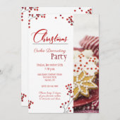 Uitnodiging kerstkoekjes Decoratieve Partij (Voorkant / Achterkant)