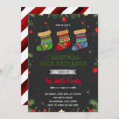 Uitnodiging kerstsokken ruilparty (Voorkant / Achterkant)