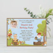 Uitnodiging Kinder Gnome Birthday (Staand voorkant)