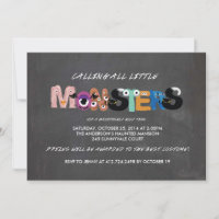 Uitnodiging Kinder Monster Halloween Partij