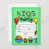 Uitnodiging Kinder partij (Voorkant / Achterkant)