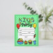 Uitnodiging Kinder partij (Staand voorkant)