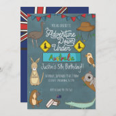 Uitnodiging Kinder partij bij het vertrek op zater (Voorkant / Achterkant)