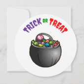 Uitnodiging Kinder partij Halloween Trick or treat (Achterkant)