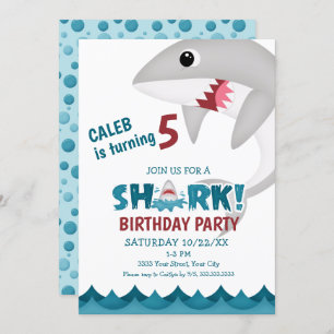 Uitnodiging Kinder partij Shark Birthday