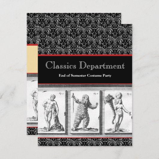 Uitnodiging, Klassiek, Mythologie, Roman Empire Kaart (Voorkant / Achterkant)