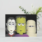 Uitnodiging kleine Monsters Halloween Costume Part (Staand voorkant)