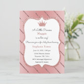 Uitnodiging Kleine Prinses, Roze Gouden Uitnodigin (Staand voorkant)