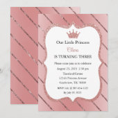 Uitnodiging Kleine Prinses, Verjaardag Prinses (Voorkant / Achterkant)