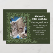 Uitnodiging Koala Birthday Party (Voorkant / Achterkant)
