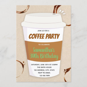 Uitnodiging koffie verjaardagsfeest