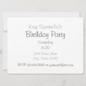 Uitnodiging koning Squirrel Birthday (Achterkant)