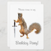 Uitnodiging koning Squirrel Birthday (Voorkant / Achterkant)