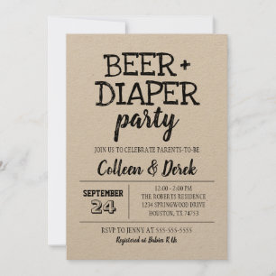 Uitnodiging Kraft Beer & Diaper Party
