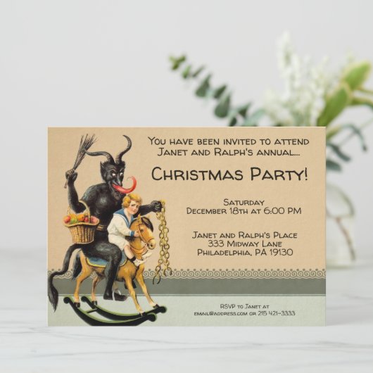 uitnodiging  Krampus (Staand voorkant)