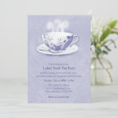 Uitnodiging Lavender Tea Party (Staand voorkant)