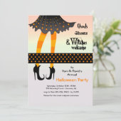 Uitnodiging Legs Halloween Party (Staand voorkant)