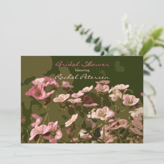 Uitnodiging lente bloemen (Staand voorkant)