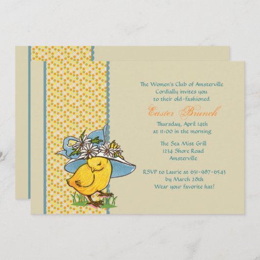 Uitnodiging lente Bonnet (Voorkant / Achterkant)