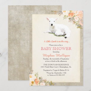 Uitnodiging Little Lamb Baby Shower