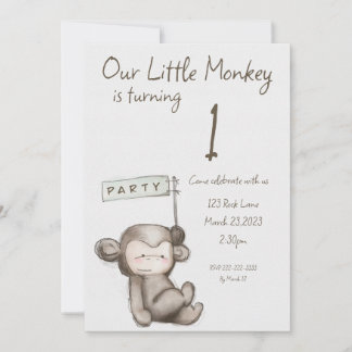 Uitnodiging Little Monkey Party