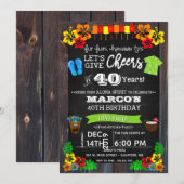 Uitnodiging Luau, uitnodiging Luau Birthday (Voorkant / Achterkant)