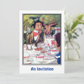 Uitnodiging: Mad Hatter's Tea Party Kaart (Staand voorkant)
