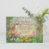Uitnodiging Magical Fox Forest Party (Staand voorkant)