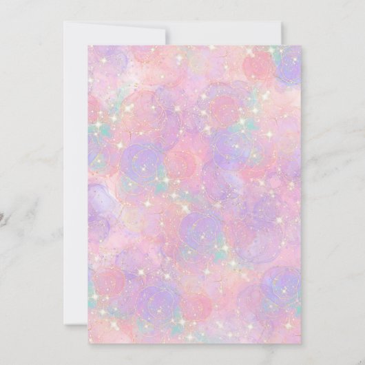 Uitnodiging Magical Rainbow Unicorn Birthday Party (Achterkant)