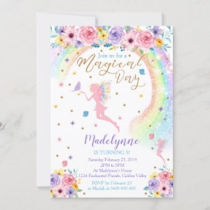Uitnodiging Magische Rainbow Fairy Party