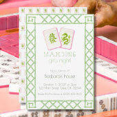 Uitnodiging Mahjong-feest, Groene Draak Bamboe
