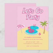 Uitnodiging Malibu Beach Pool Party (Voorkant / Achterkant)