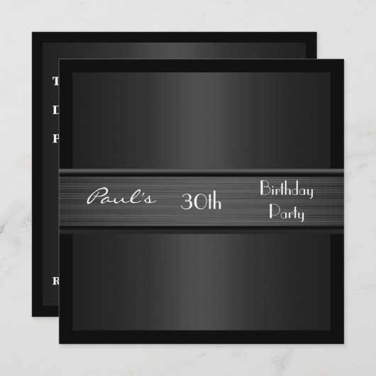 Uitnodiging Mannen 30e verjaardag Zwarte Leger (Voorkant / Achterkant)