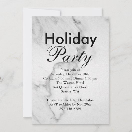 Uitnodiging Marble Corporate Holiday Party (Voorkant)
