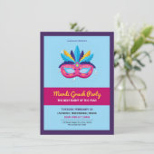 Uitnodiging Mardi Gras (Staand voorkant)