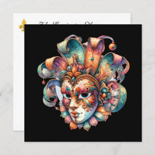 Uitnodiging Mardi Gras Masquerade Party