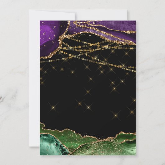 Uitnodiging Mardi Gras Masquerade Party (Achterkant)