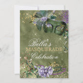 Uitnodiging Mardi Gras Masquerade Party (Voorkant)