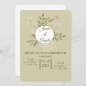 Uitnodiging mariage fleur vert (Voorkant / Achterkant)