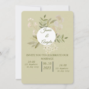 Uitnodiging mariage fleur vert