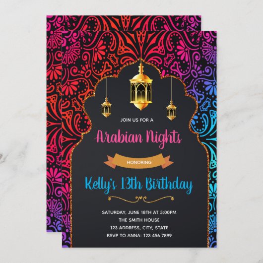 Uitnodiging Marokkaanse partij (Voorkant / Achterkant)