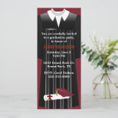 Uitnodiging Maroon Graduation Party (Staand voorkant)